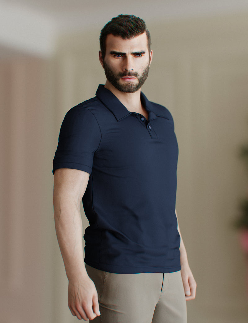 DAZ Studio Genesis 8 male character wearing casual polo shirt outfit - front view - DAZ3D menswear by mal3Imagery