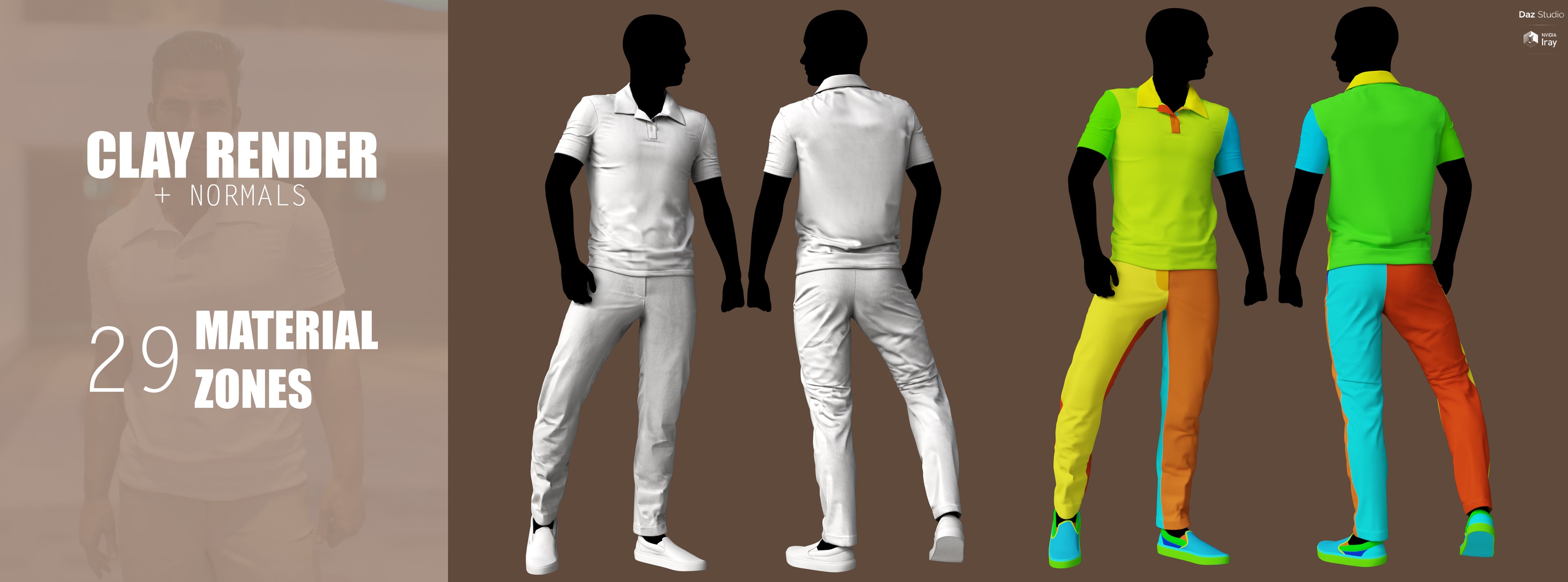 MI Masculine Casual Outfit Bundle | DAZ3D Male Clothing