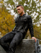 MI Leather Casual Outfit Genesis 8 Male - action pose outdoor scene DAZ Studio render 
