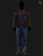 MI Leather Casual Outfit for Genesis 8 and 9 Male - Full Brown Outfit