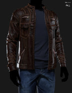 MI Leather Casual Outfit for Genesis 8 and 9 Male - Close Up Brown Outfit